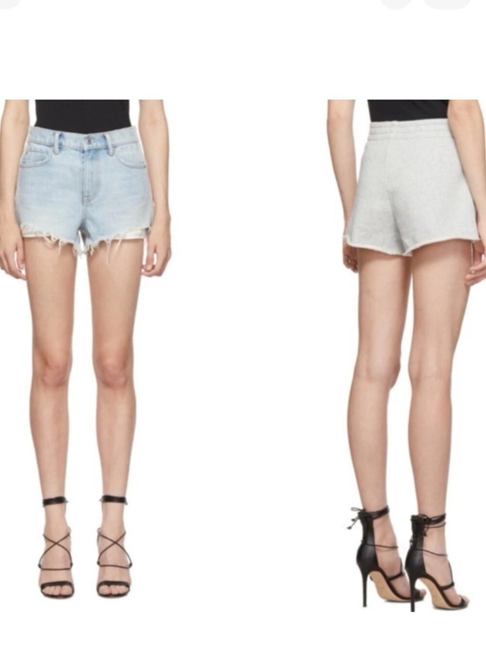 BB4. NWOT ALEXANDER WANG BLUE & GREY BITE CLASH HIGH RISE SHORTS